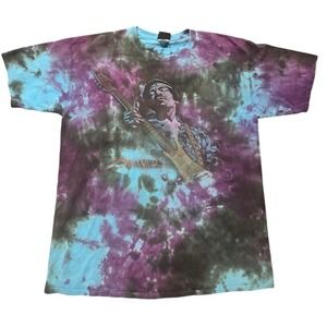 VTG Liquid Blue Jimi Hendrix Tie Dye T Shirt Men XL Rock & Roll Music‎ Band Tee